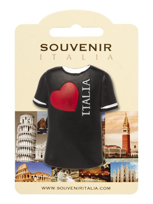 Magnete resina T-shirt Cuore Italy  (art. 1134L24D00103)