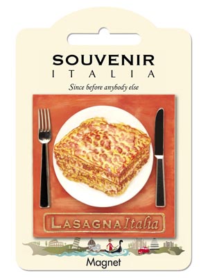 Magnete resina Tovaglietta Lasagna Italy (art. 1134L24D00129)