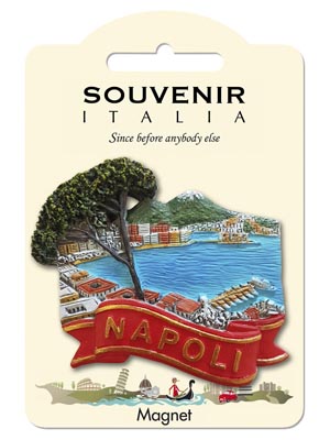 Magnete resina Veduta Vesuvio Napoli  (art. 1134L24D00703)
