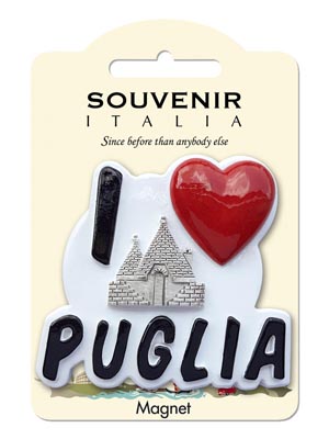Magnete resina I Love Puglia  (art. 1134L24D05808)