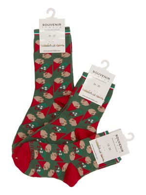 Calza bambino Pinocchio Texture Verde (art. 142L3302)