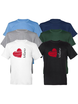 T-shirt unisex Cotone Cuore Milano  (art. 153CL03D002)