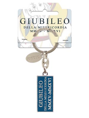 Portachiavi Rettangolare blu Scritta Giubileo (art. 9931L27005BL)