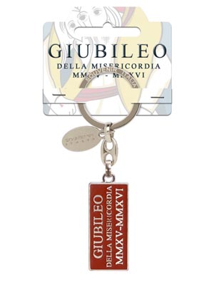 Portachiavi Rettangolare rosso Scritta Giubileo (art. 9931L27005R)