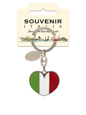 Portachiavi metallo Cuore Tricolore (art. 9931PCITA017)