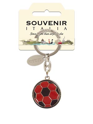Portachiavi metallo Pallone Nero Rosso  (art. 9931PCITA021)