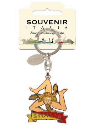 Portachiavi metallo Trinacria Sicilia (art. 9931PCSIC001)