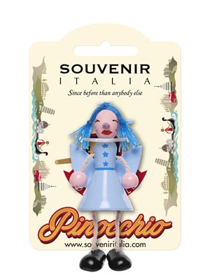 Pinocchio magnete Fata Turchina in legno  (art. PIN20)