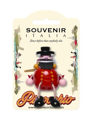 Pinocchio magnete Mangiafuoco in legno  (art. PIN23)